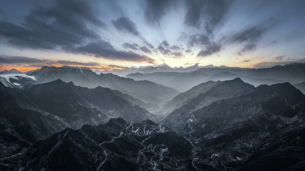 Twilight Mountain Road by YANGYING — canvas wall art