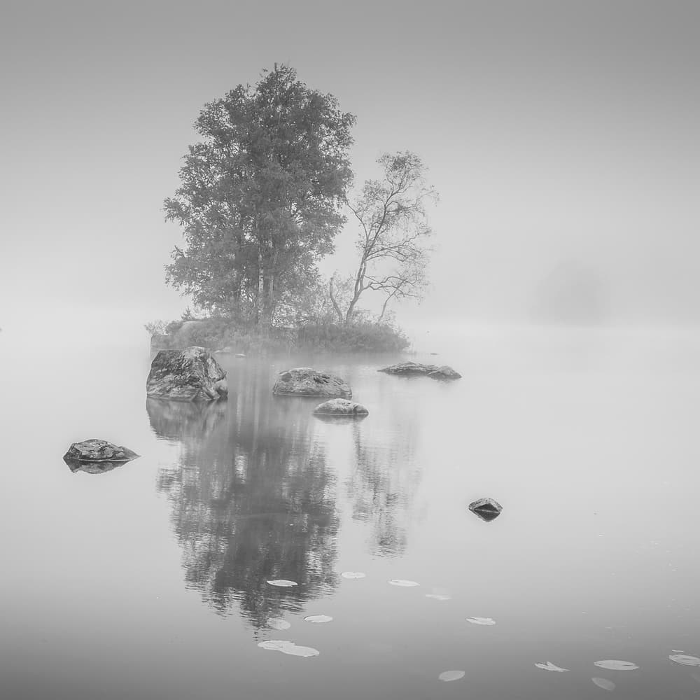 Misty Island Lake by Benny Pettersson — canvas wall art
