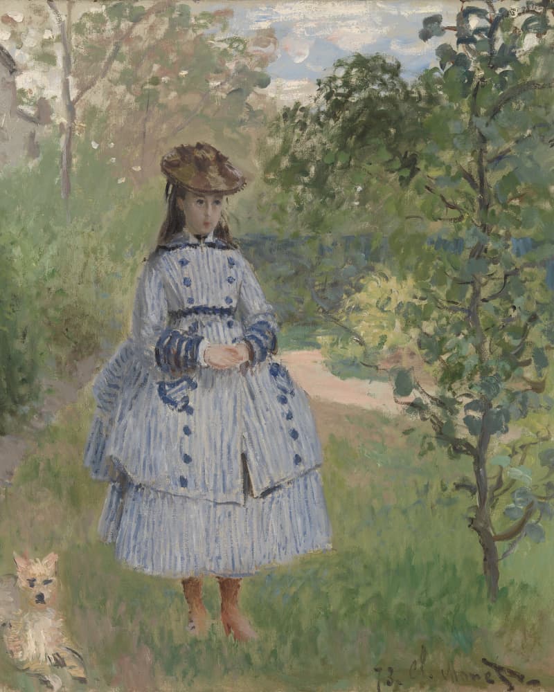 Girl With Dog By Claude Monet by Claude Monet — canvas wall art