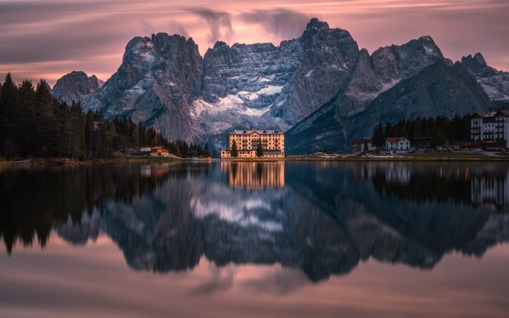 Majestic Mountain Lake Reflection by Anastasios Gialopoulos — canvas wall art