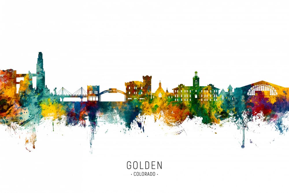 **Golden Colorado Skyline** by Michael Tompsett — canvas wall art