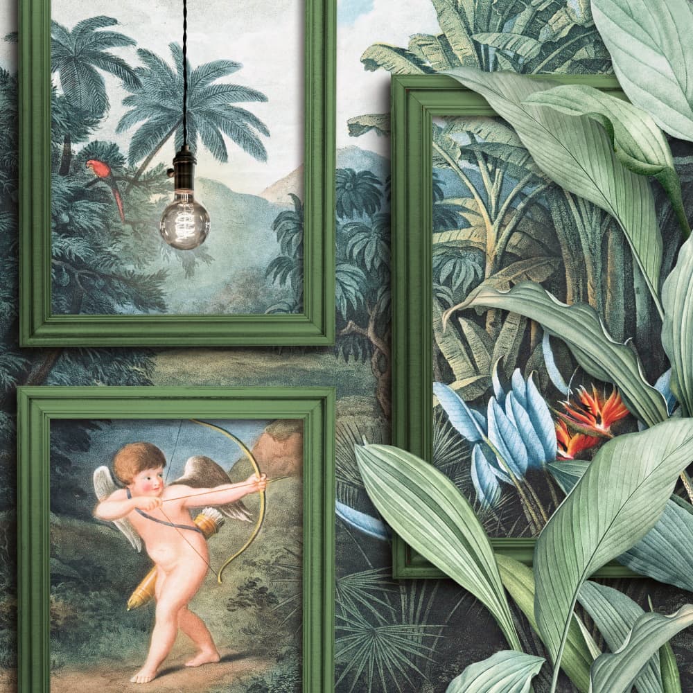 Lush Jungle Cherub by Marja van den Hurk — canvas wall art