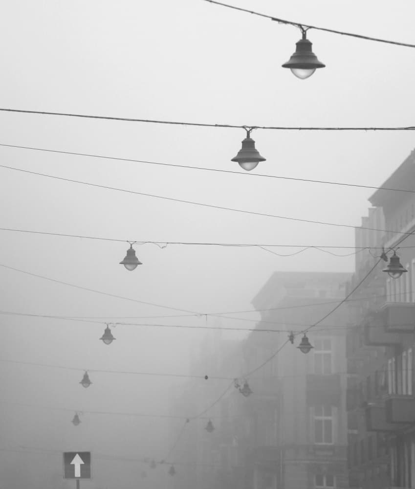 Foggy City Lights by Anna Niemiec — canvas wall art
