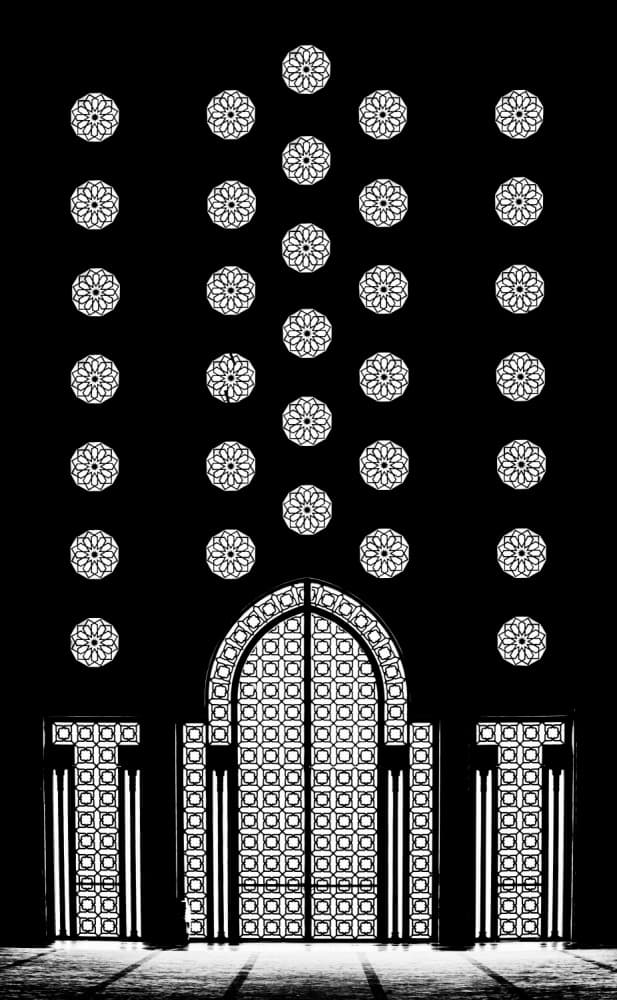 Symmetrical Mosque Entrance by Ahmed Waddah — canvas wall art