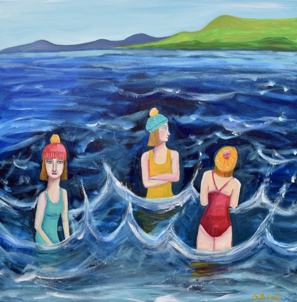 Women Wild Swimming by Sharyn Bursic — canvas wall art