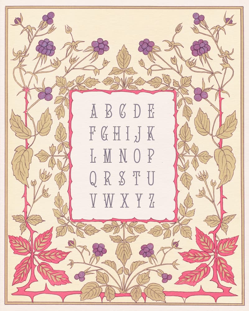 Vintage Botanical Letters by Wild Violets — canvas wall art