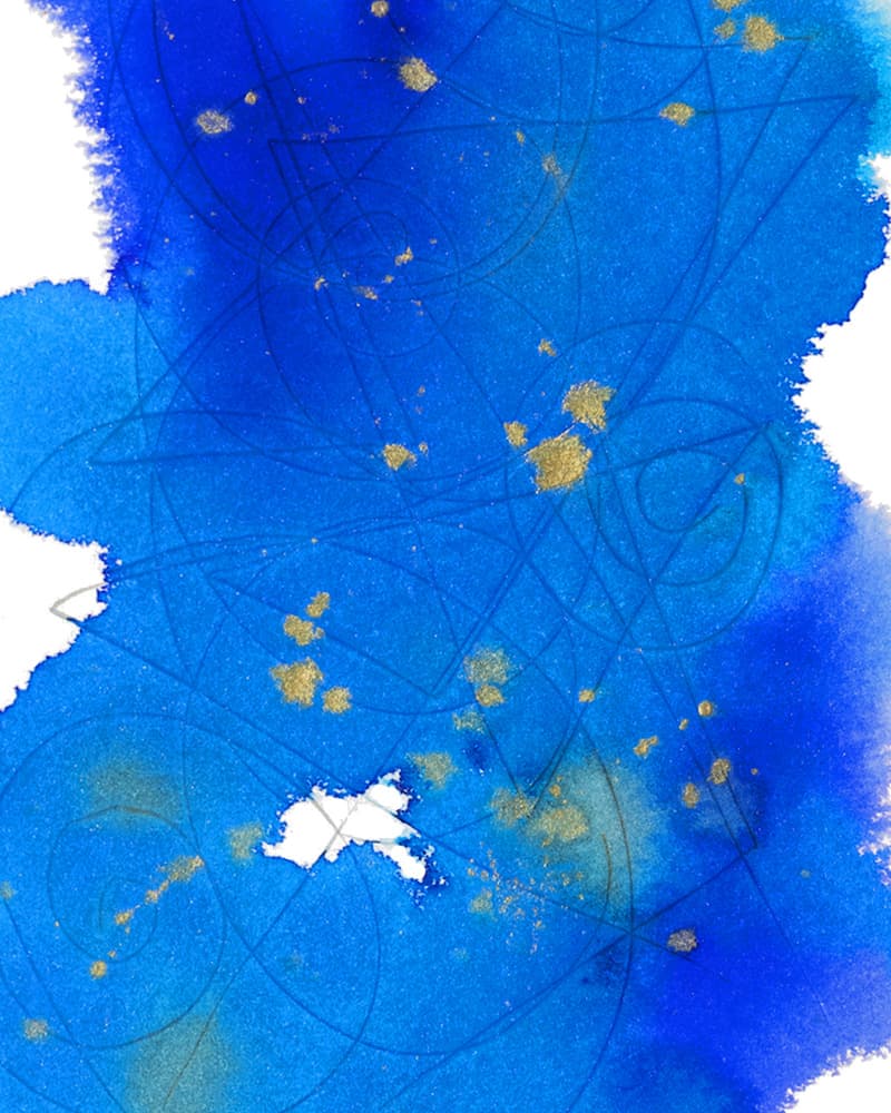 Deep Blue Gold Shimmer by Sonia Pal — canvas wall art