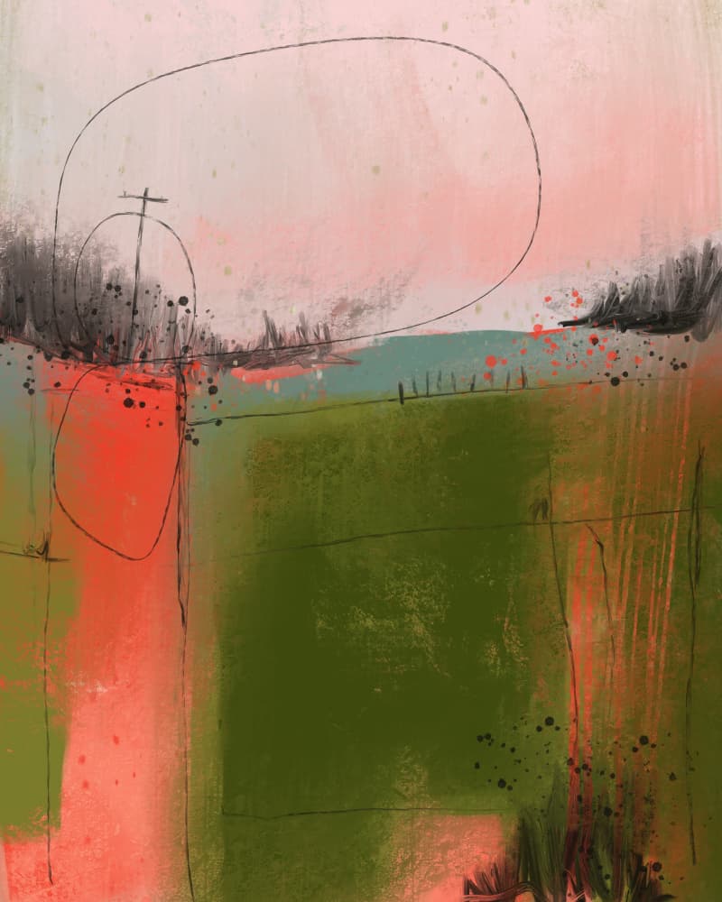 Abstract Rural Landscape by MANSI SAXENA — canvas wall art
