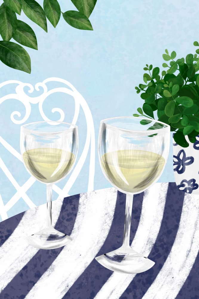 Al Fresco Wine Moment by EMELIEmaria — canvas wall art