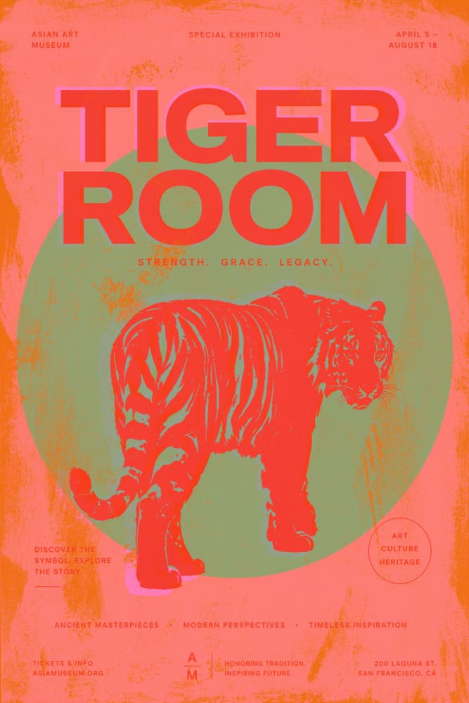 Graphic Orange Tiger by Treechild — canvas wall art
