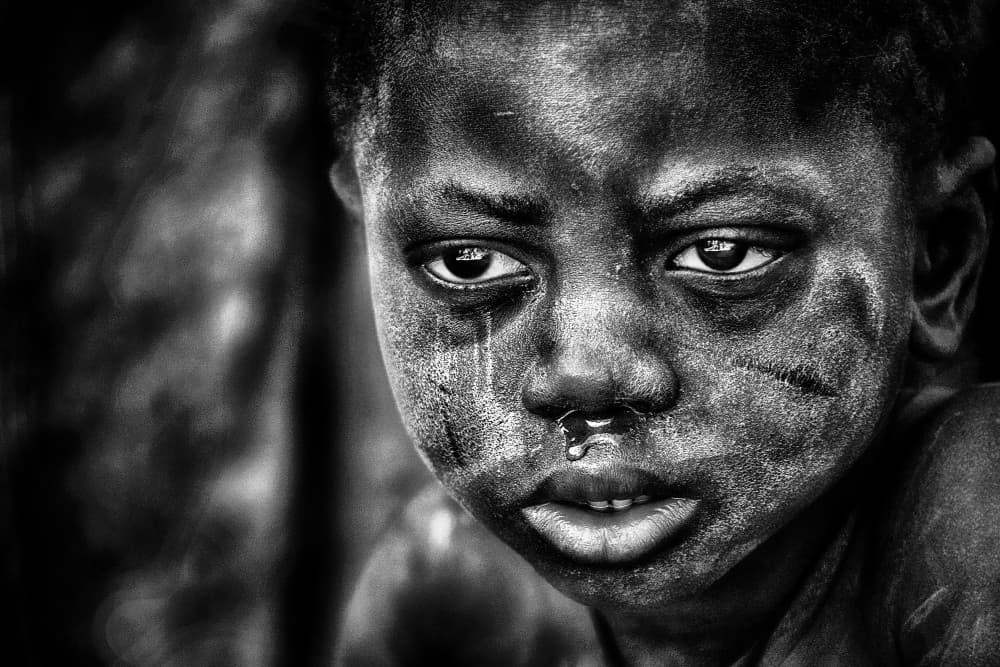 Child's Tearful Gaze by Sergio Pandolfini — canvas wall art