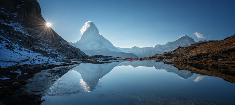 Matterhorn Reflection Sunrise by April Xie — canvas wall art