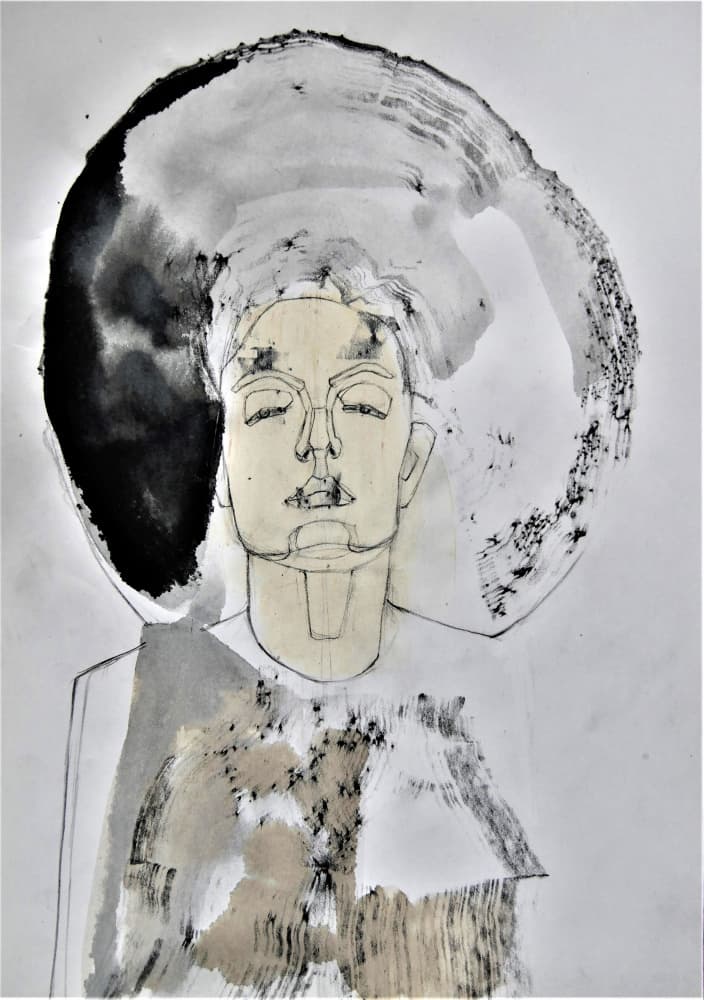 Meditative Abstract Portrait by Doris Schmitz — canvas wall art