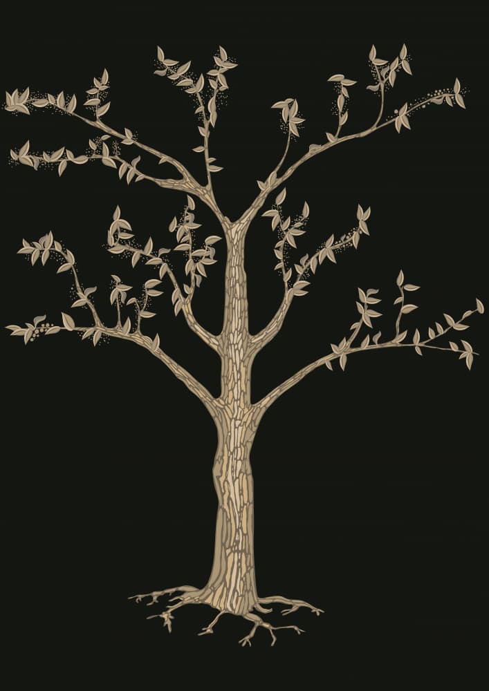 Golden Tree Illustration by Nicholas — canvas wall art