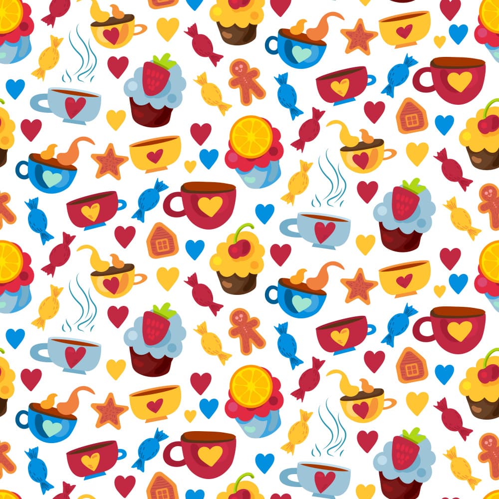 Delightful Sweets Pattern by Marika Barsrsind — canvas wall art