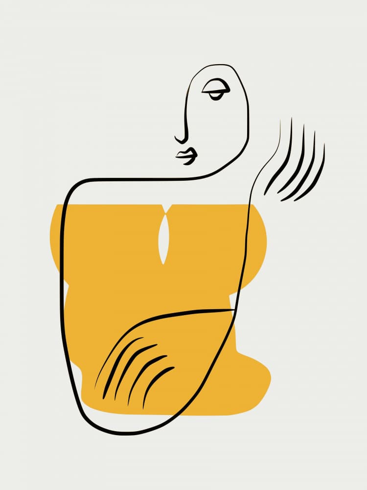 Golden Abstract Figure by Little Dean — canvas wall art