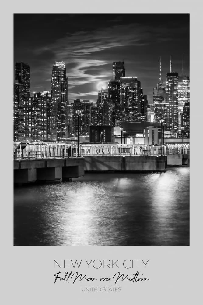 Midtown Moonlit Skyline by Melanie Viola — canvas wall art