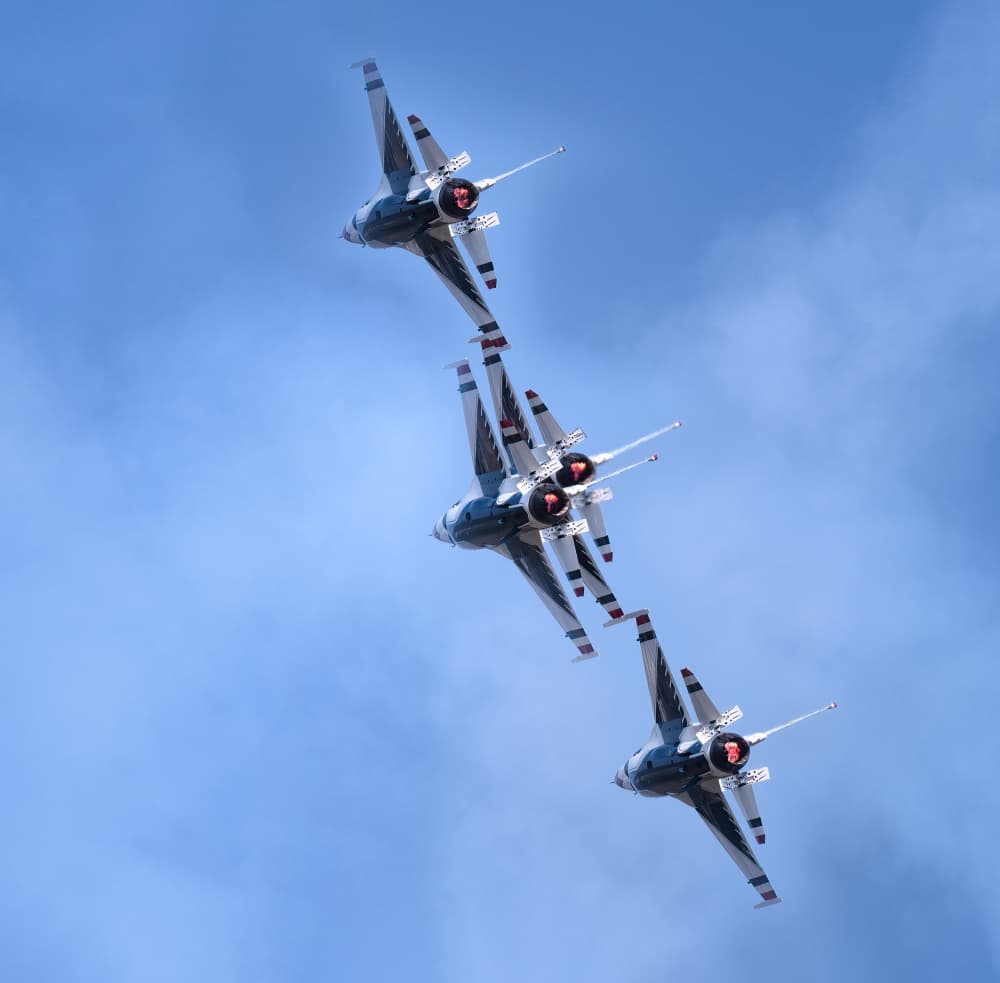 Fighter Jets in Formation by Ken Liang — canvas wall art