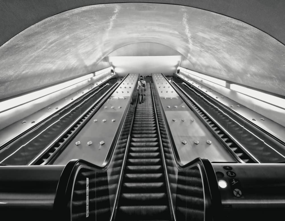 Upward Metro Journey by Stephane Navailles — canvas wall art
