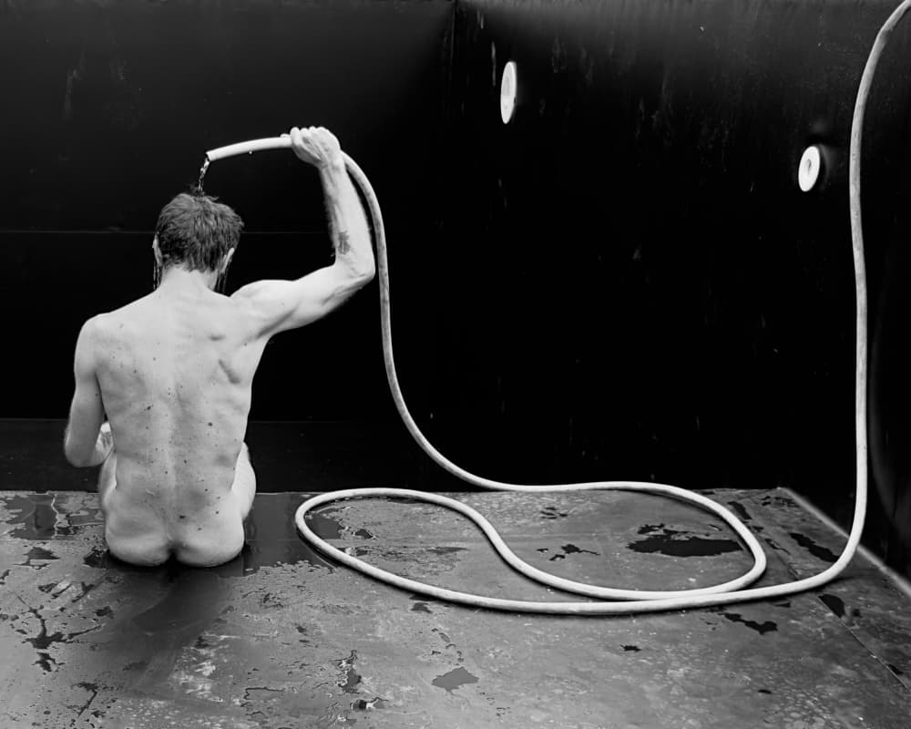 Nude Man Showering by Davide Barzaghi — canvas wall art