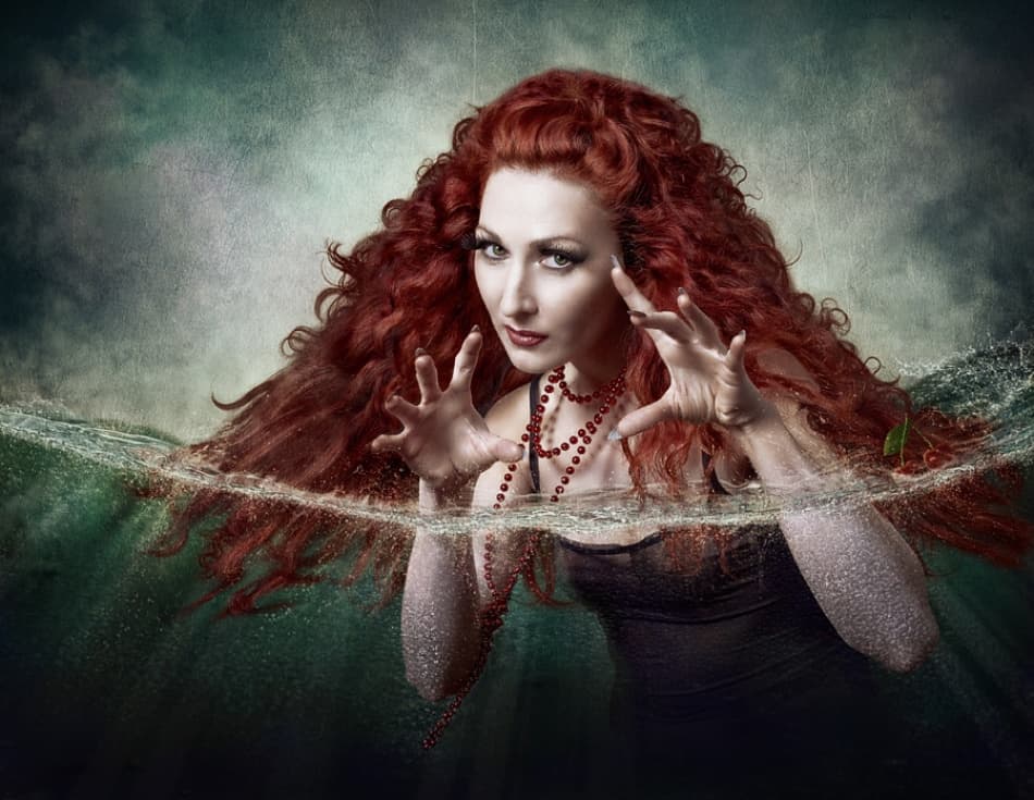 Red Haired Siren by Dmitry Frizel — canvas wall art