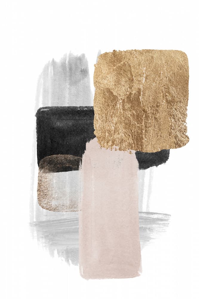 Modern Gold Abstract Shapes by Sally Ann Moss — canvas wall art