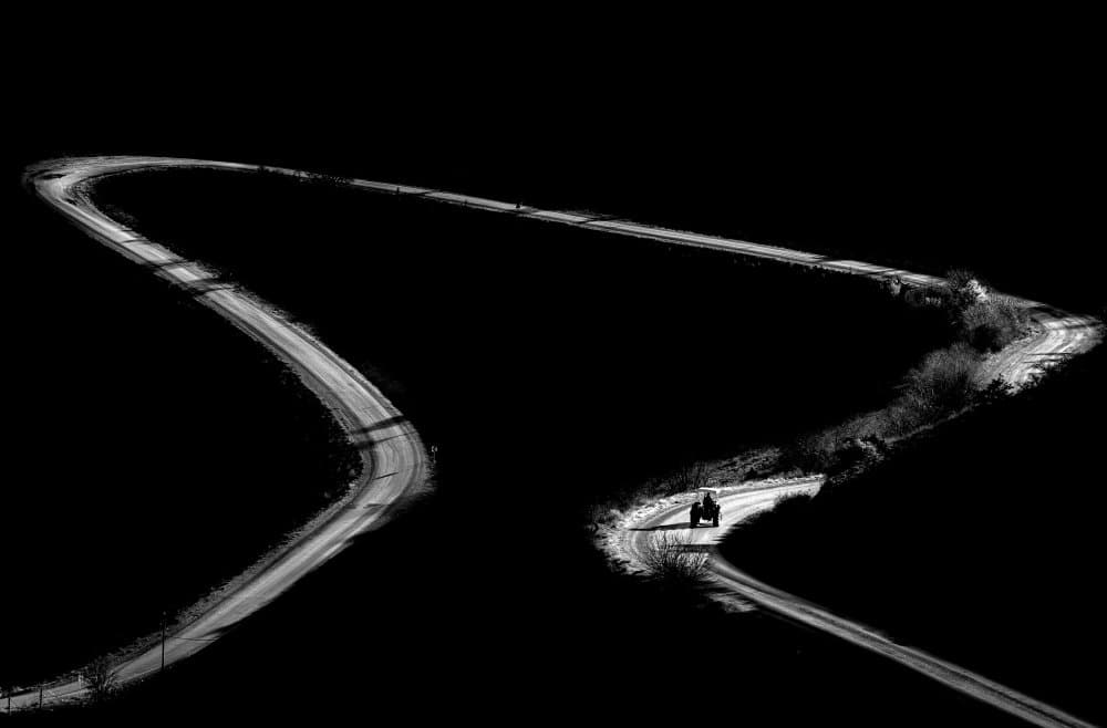 Solitary Tractor Road by durmusceylan — canvas wall art