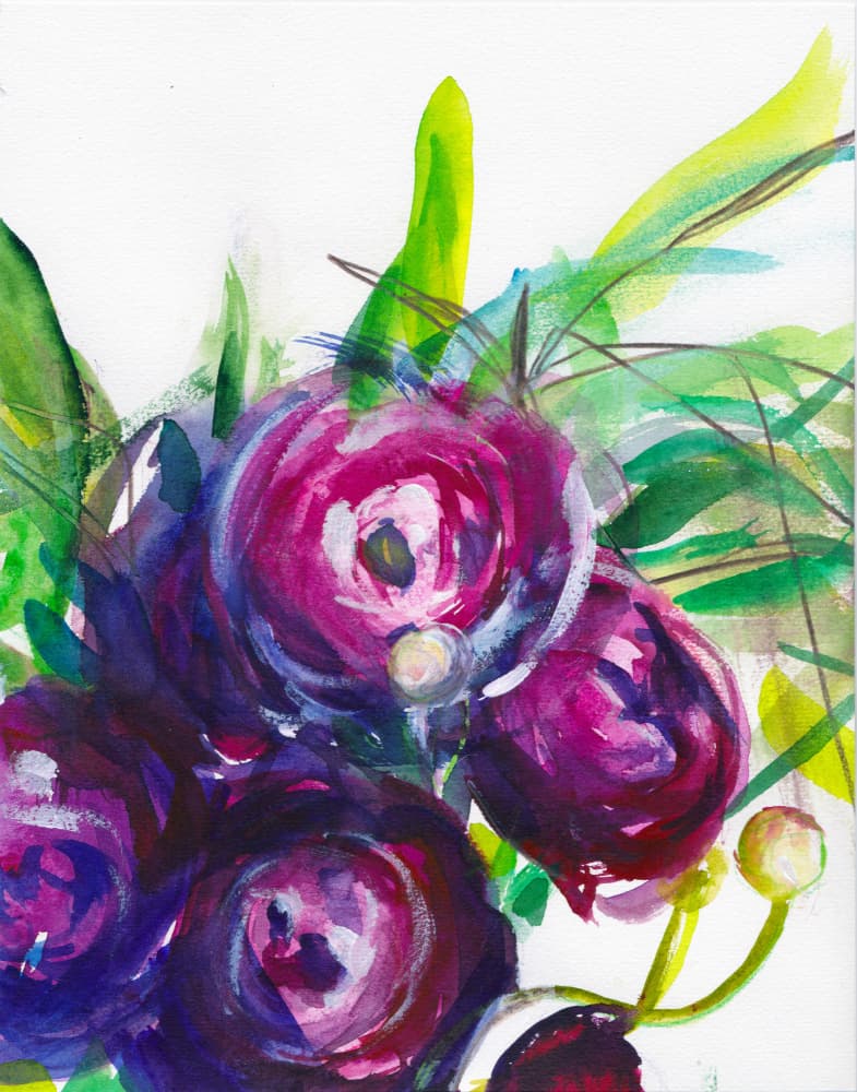 Vibrant Purple Bouquet by Christine Lindstrom — canvas wall art