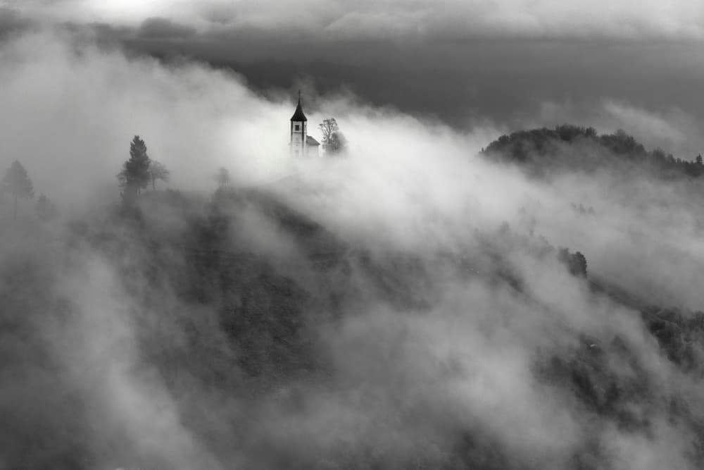 Church in the Clouds by Drago Vogrinec — canvas wall art