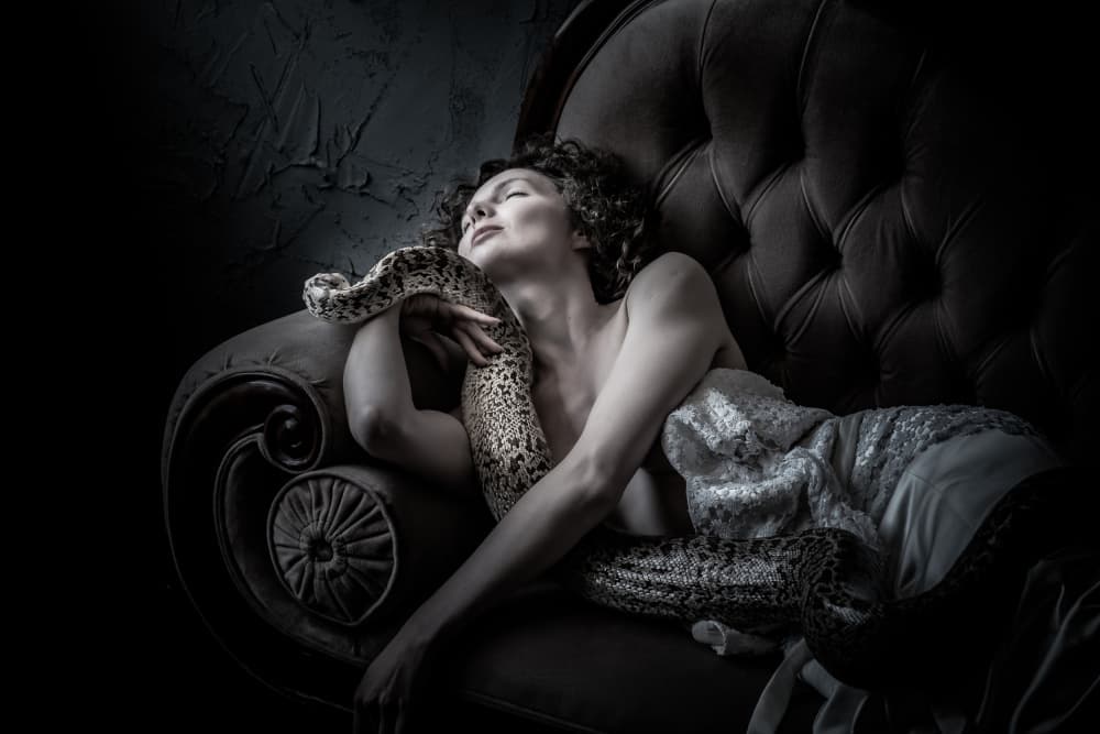 Sensual Snake Embrace by MAZAL TOV MATTY OZERI — canvas wall art