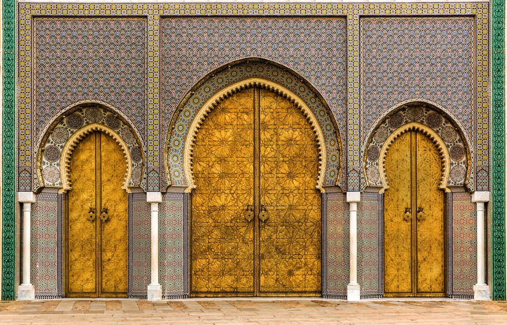 Golden Moroccan Palace Doors by Jois Domont ( J.L.G.) — canvas wall art