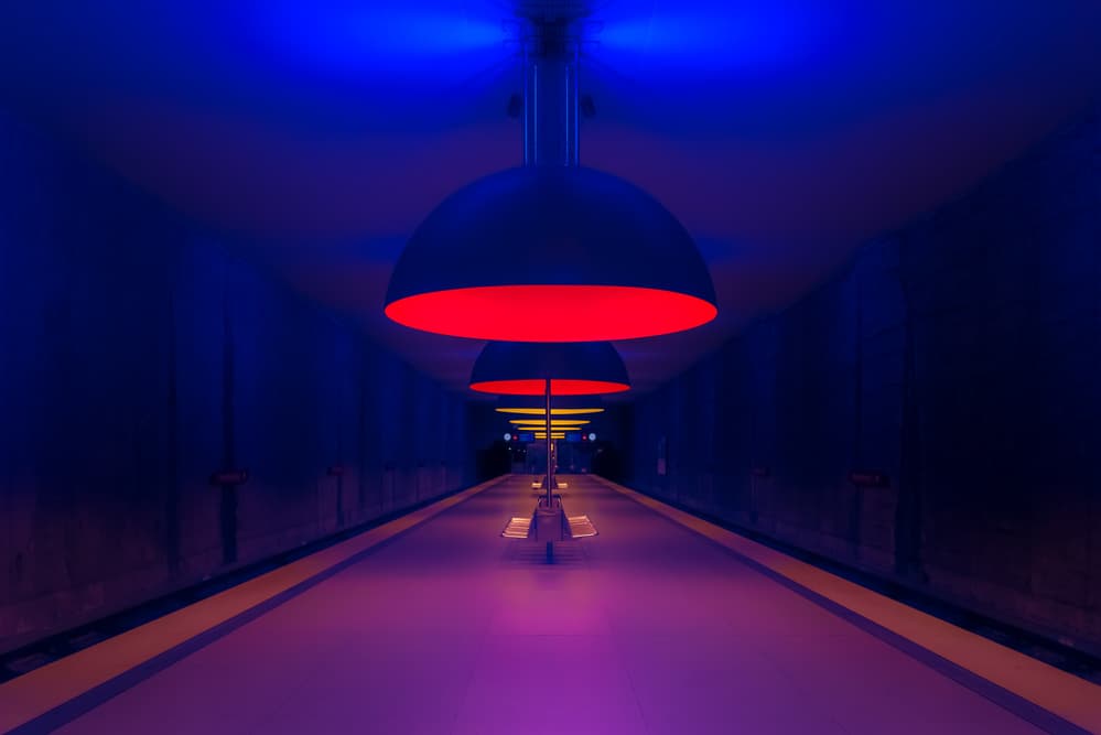 Neon Subway Platform by Andy Dauer — canvas wall art