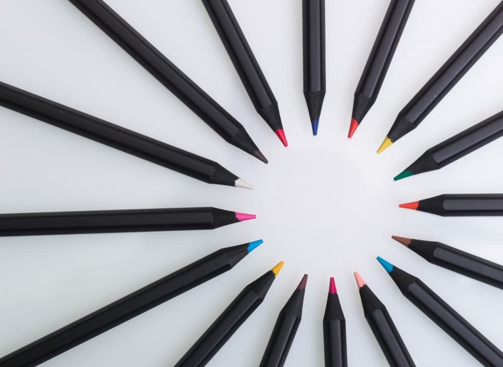 Colorful Pencil Circle by David Reams — canvas wall art