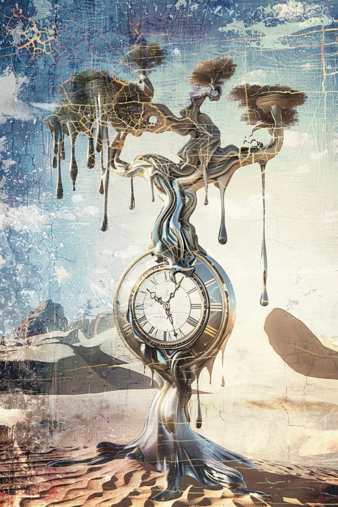 Melting Clock Tree by Rafal Kulik — canvas wall art