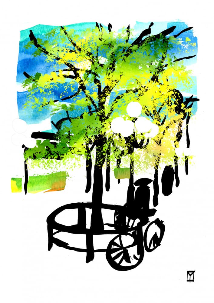 Bright City Park by Yngve Eriksson — canvas wall art