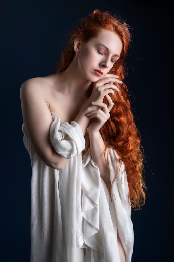 Serene Redhead Portrait by Jan Slotboom — canvas wall art