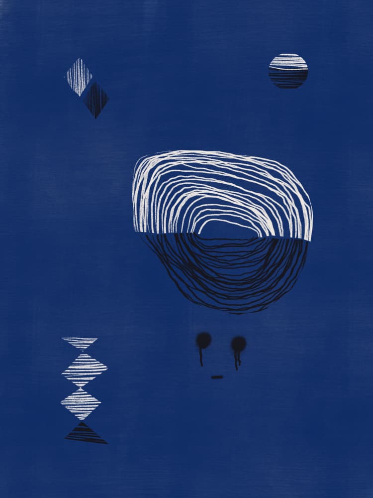 Indigo Night Gaze by Little Dean — canvas wall art