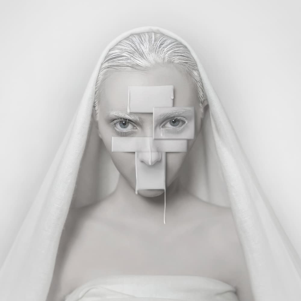 Abstract White Mask by hardibudi — canvas wall art