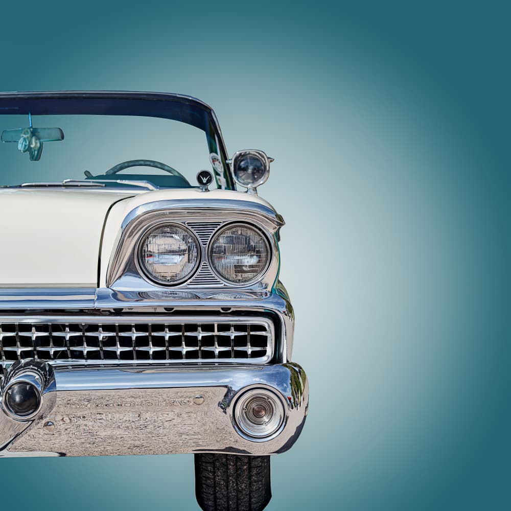 Elegant Vintage Car Front by Roland Weber — canvas wall art