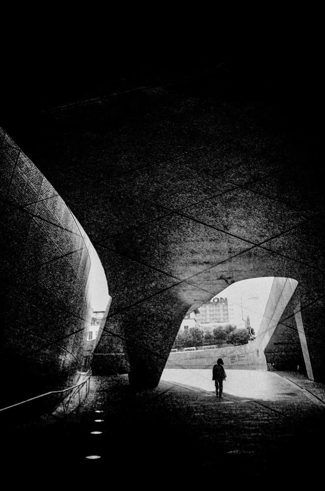 Solitary Figure Tunnel Light by Parole Kim — canvas wall art
