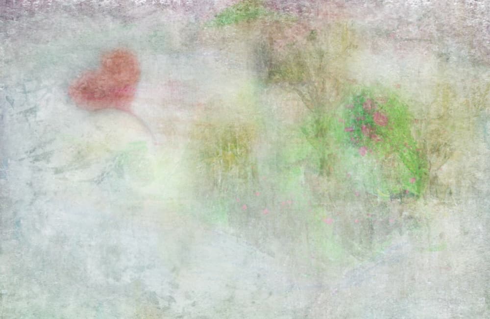 Dreamy Pastel Heart Garden by Delphine Devos — canvas wall art