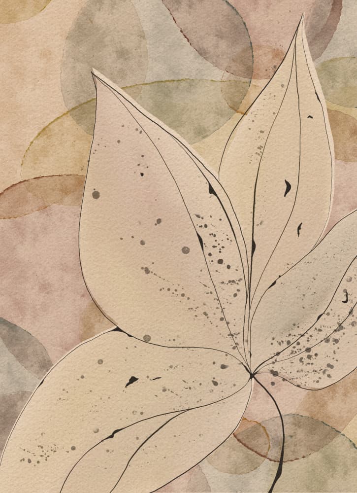 Earthy Watercolor Leaves by Ankie Kooi — canvas wall art