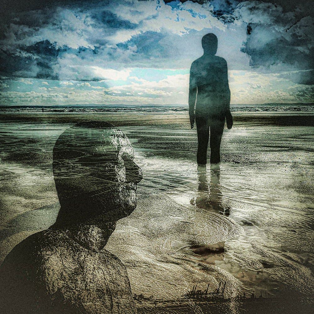 Contemplative Ocean Figures by Linda Wride — canvas wall art
