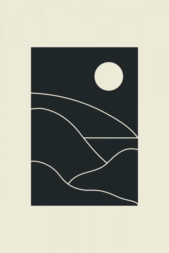 Minimalist Moonlit Hills by jay stanley — canvas wall art