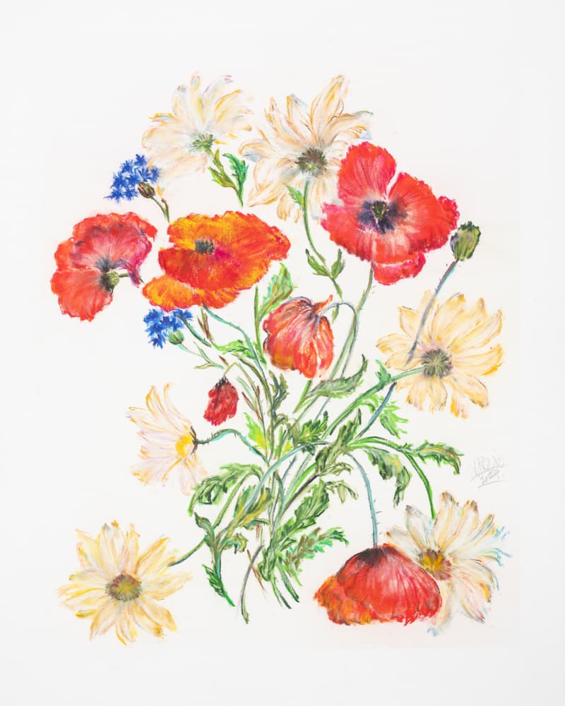 Vibrant Poppy Daisy Bouquet