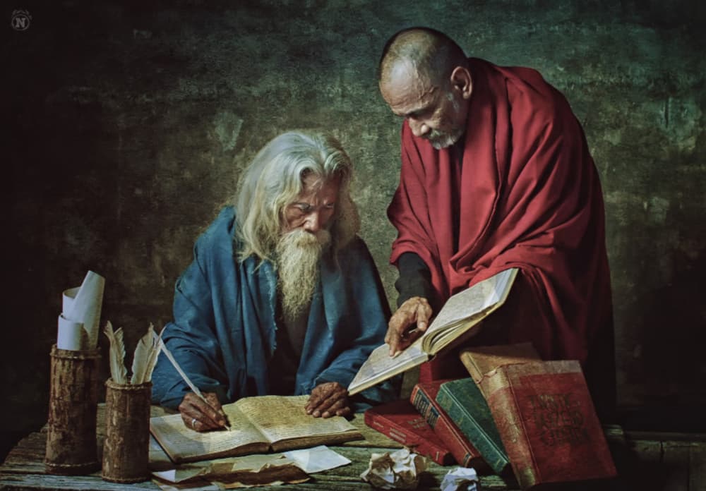 Ancient Scholars Studying by Nick Amanda — canvas wall art