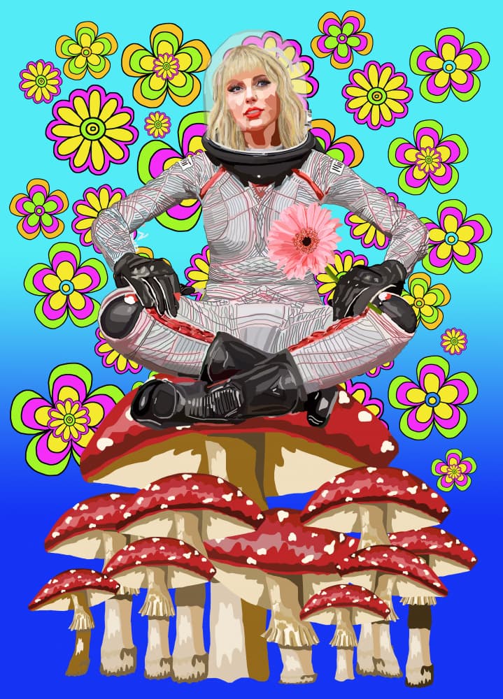 Psychedelic Space Woman by Lynnda Rakos — canvas wall art