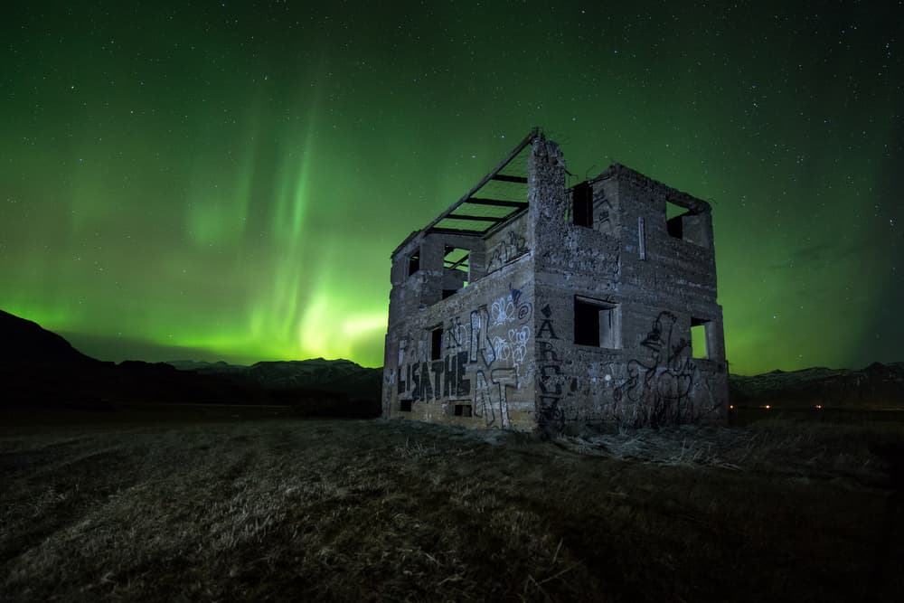Aurora Over Abandoned House by Colin Bradnam — canvas wall art