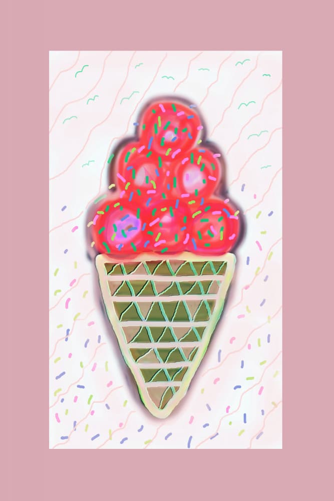 Colorful Ice Cream Cone by Christina Sillen — canvas wall art