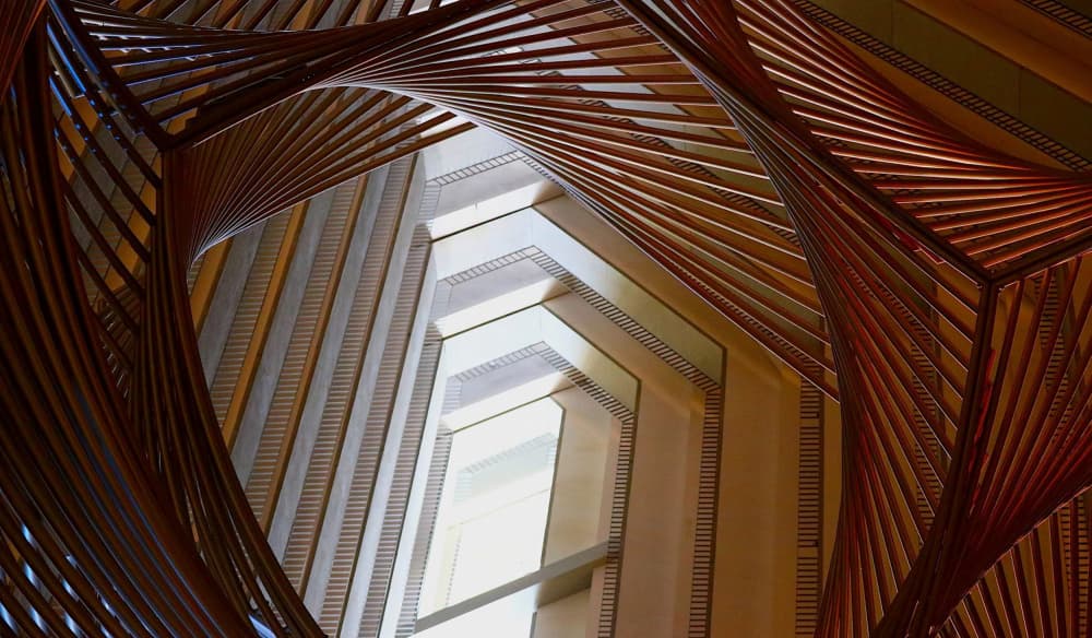 Twisting Architectural Helix by Robin Wechsler — canvas wall art